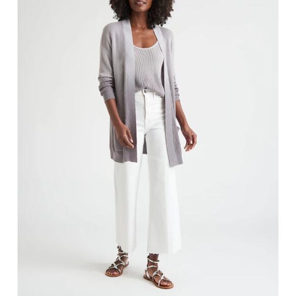 SPLENDID Viscose ANTHROPOLOGIE Purple Luna Dip Dye Cardigan Sweater Size M - Picture 4 of 10